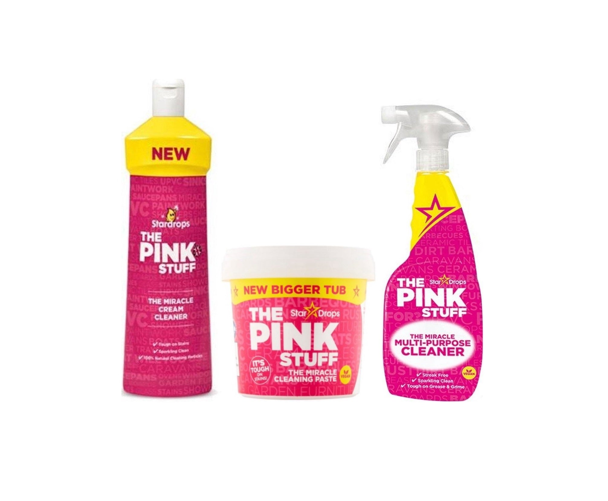 Stardrops - The Pink Stuff - Multi-Purpose Spray and Cream Cleaner Bundle  (1 Multi-Purpose Spray, 1 Cream Cleaner)