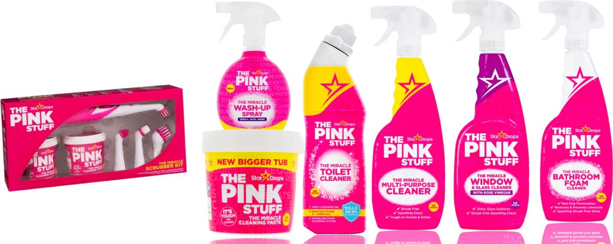 Pink Stuff The Miracle Scrubber Kit + The Pink Stuff Mega Set