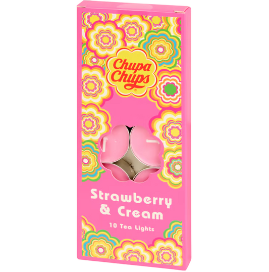 Chupa Chups Waxinelichtjes met geur 10 stuks - Strawberry & Cream